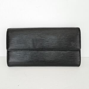 LOUIS VUITTON Epi Portefeuille Sarah Long Black Wallet
